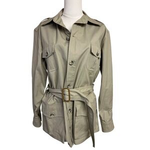Vintage Banana Republic Safari Jacket Photojournalist Bush Coat Cotton Khaki